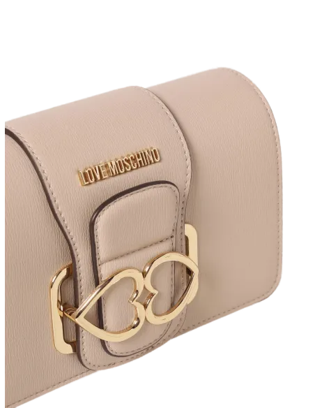 Love Moschino Clutch-Tasche mit zwei Fächern, nude