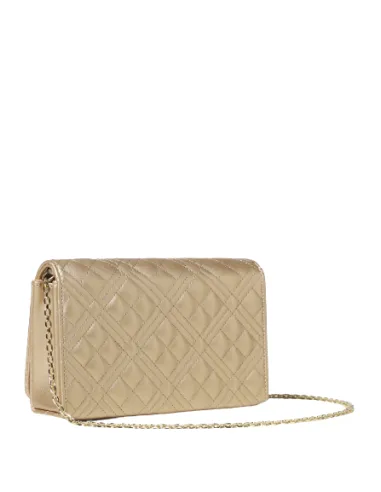 Love Moschino quilted clutch bag, gold