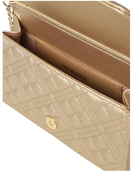 Love Moschino quilted clutch bag, gold