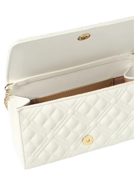 Pochette trapuntata Love Moschino, bianca