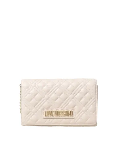 Love Moschino quilted clutch bag, ivory