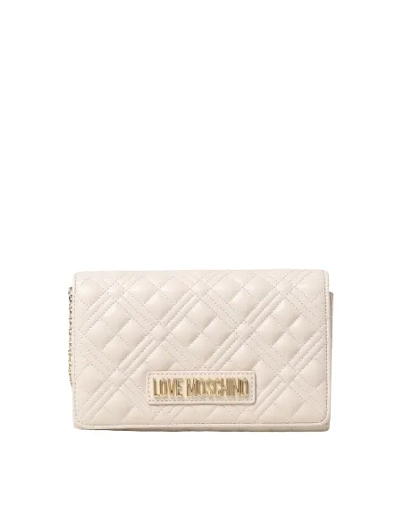 Love Moschino quilted clutch bag, ivory