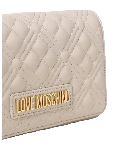 Love Moschino quilted clutch bag, ivory