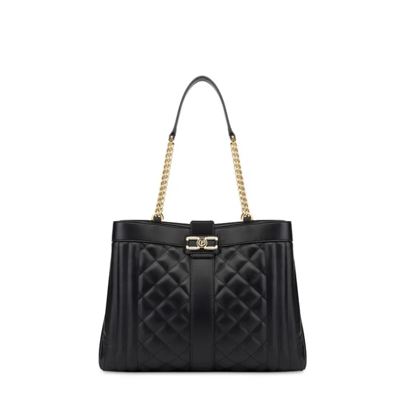 Shopping Pollini con tre comparti, nera