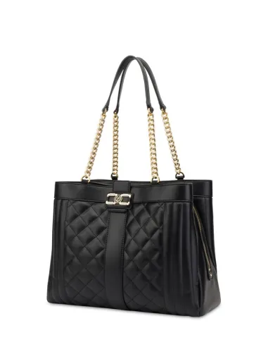 Pollini Quilted shopping bag with...