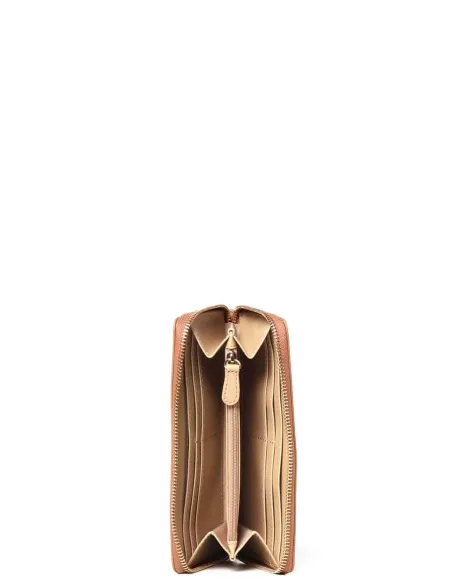 Portafogli donna con zip Love Moschino, cammello