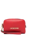 Love Moschino clutch bag with removable handle, red