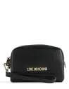 Love Moschino clutch bag with removable handle, black