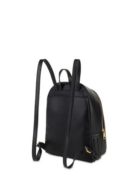 Quilted women's backpack with zip fastening Pollini, black