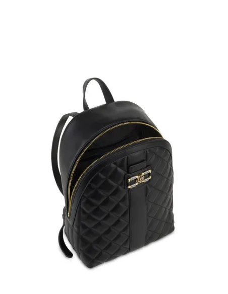 Quilted women's backpack with zip fastening Pollini, black
