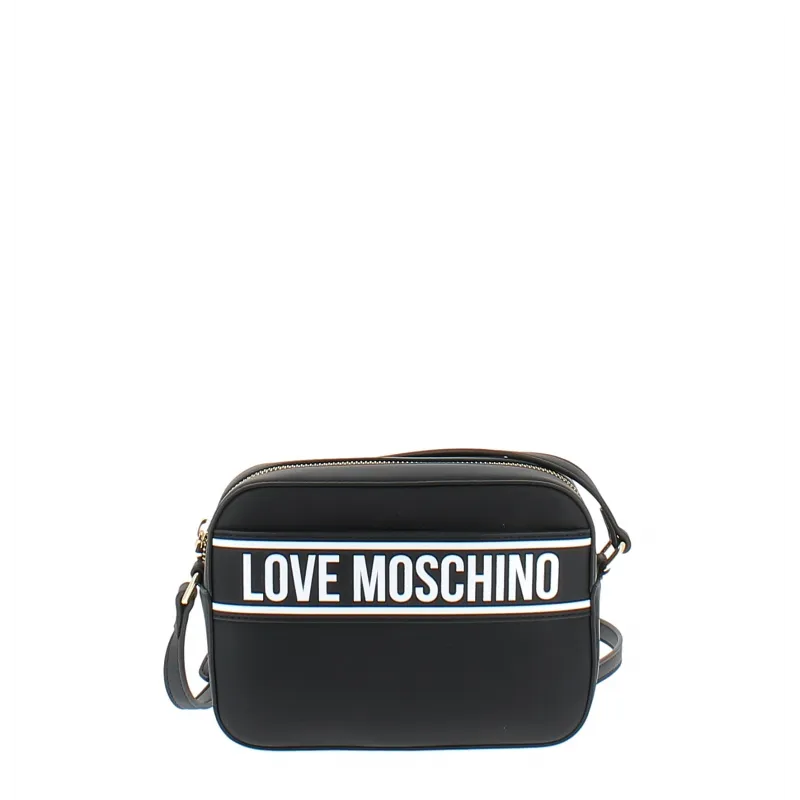 Tracollina Love Moschino nera con logo bianco