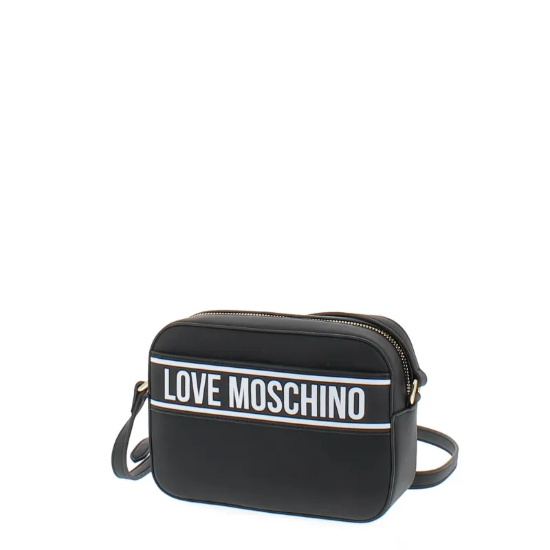 Tracollina Love Moschino nera con logo bianco 2