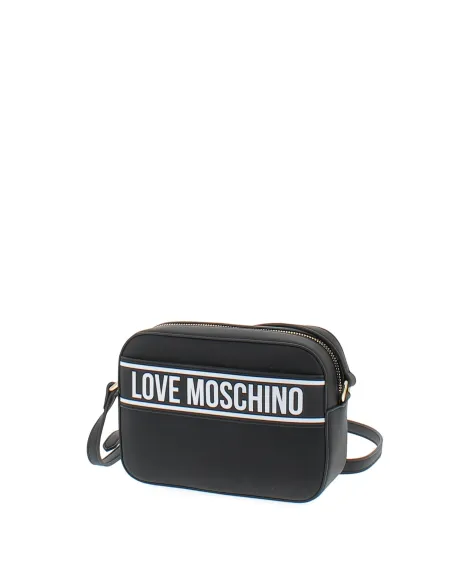 Love Moschino Umhängetasche schwarz mit weißem Logo