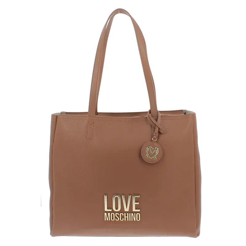 Love Moschino große Einkaufstasche, camel