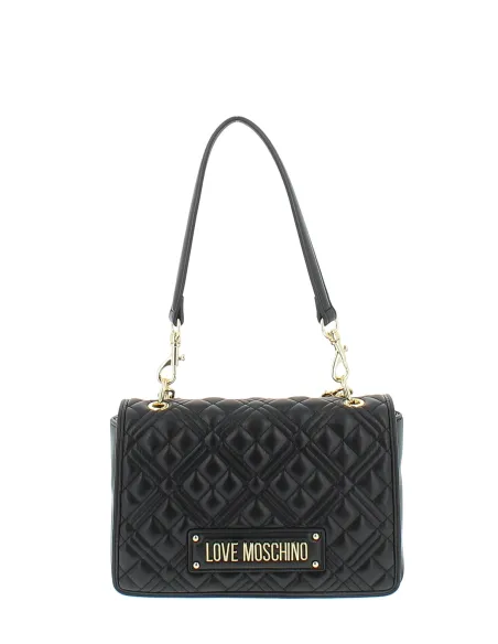 Borsa a spalla trapuntata Love Moschino, nera