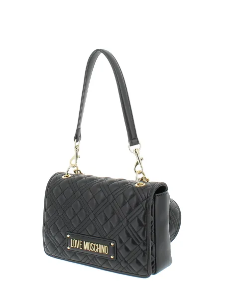 Quilted women's bag with top handle and removable shoulder strap Love Moschino