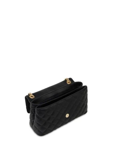 Women's bag with two compartments and sliding strap, black