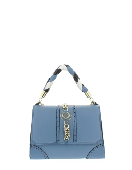 Women's bag with top handle and three compartments pollini, sky blue