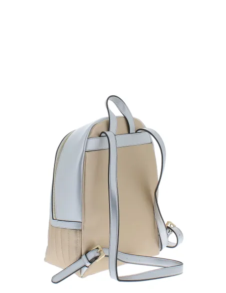 Quilted women's backpack with zip closure Pollini, gold-silver