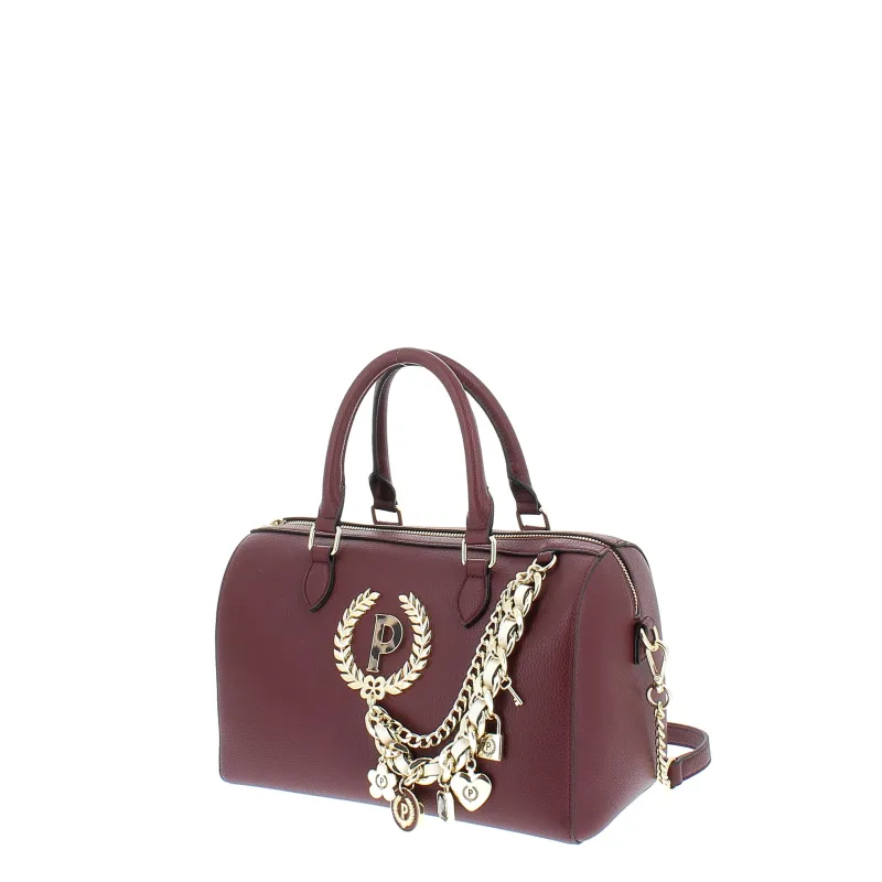 Pollini Damen-Bowlingtasche mit Kettenzubehör, bordeaux 2