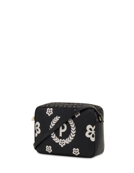 Pollini Heritage cross-body bag with zip closure, black-white