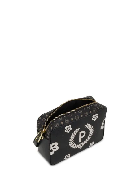 Pollini Heritage cross-body bag with zip closure, black-white