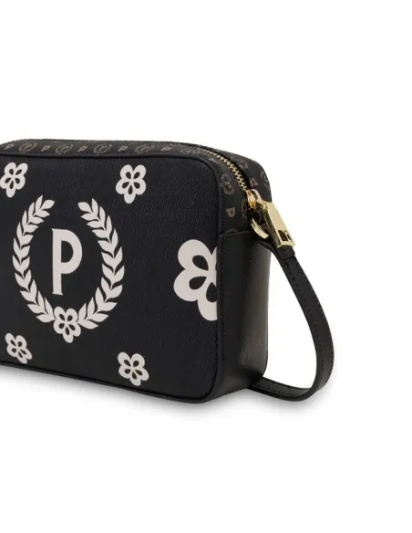 Pollini Heritage Umhängetasche mit Reißverschluss, schwarz-weiß