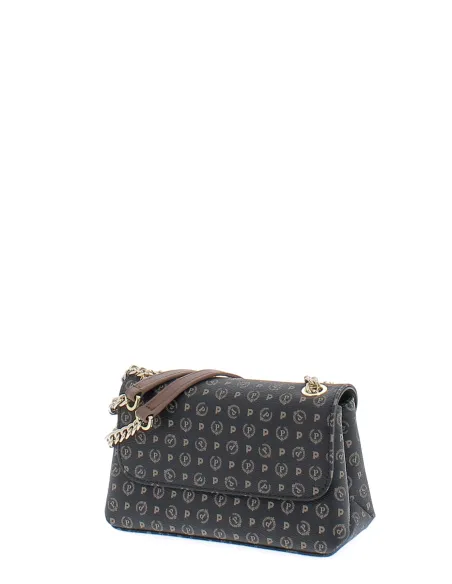 Pollini Heritage shoulder bag with two compartments, black-brown