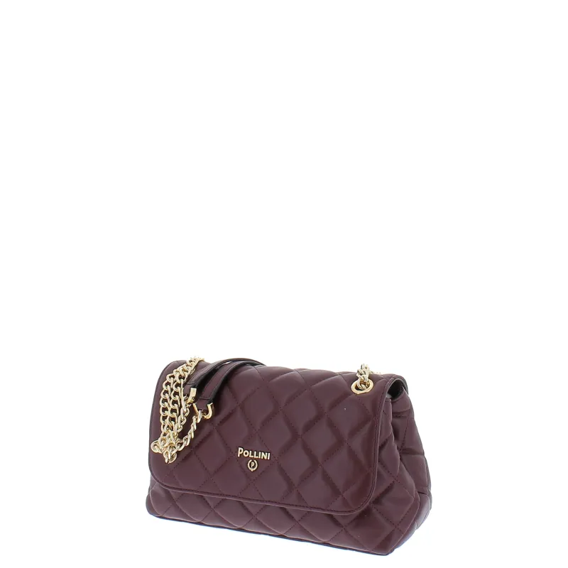 Borsa donna trapuntata con tracolla in catena Pollini,... 2