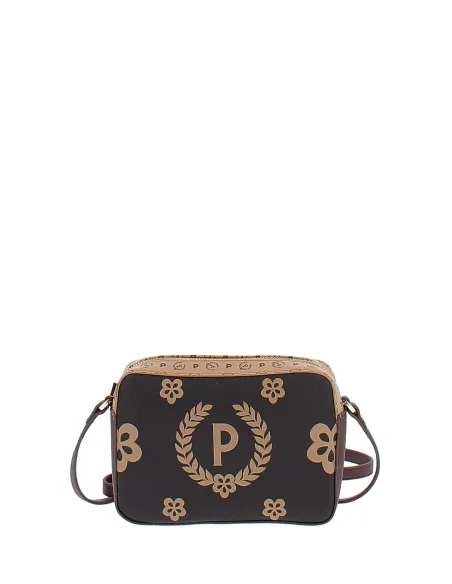 Pollini Heritage Umhängetasche mit Reißverschluss, braun-beige