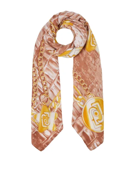Liu jo printed scarf, natural