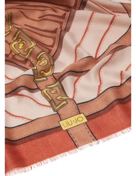 Liu Jo Scarf with graphic print and logo chain, deer