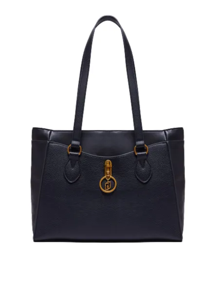 Liu Jo shopping bag with zip fastener and front pocket, black