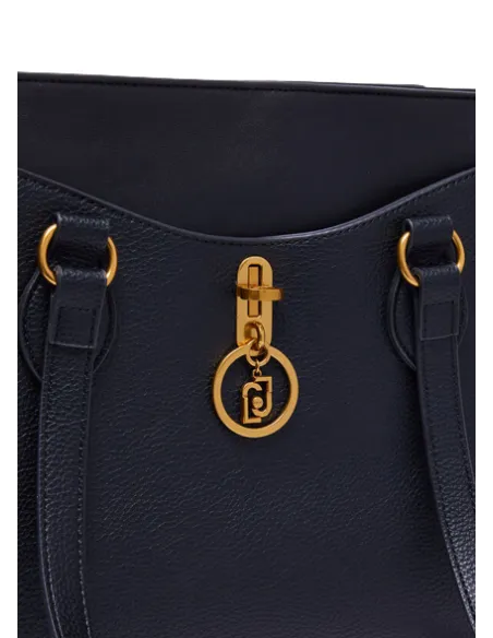 Liu Jo shopping bag with zip fastener and front pocket, black