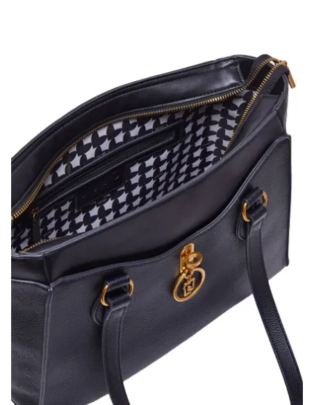 Liu Jo shopping bag with zip fastener and front pocket, black