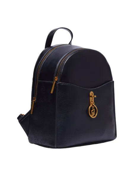 Liu Jo Damen-Rucksack mit zwei Reißverschlussfächern, schwarz