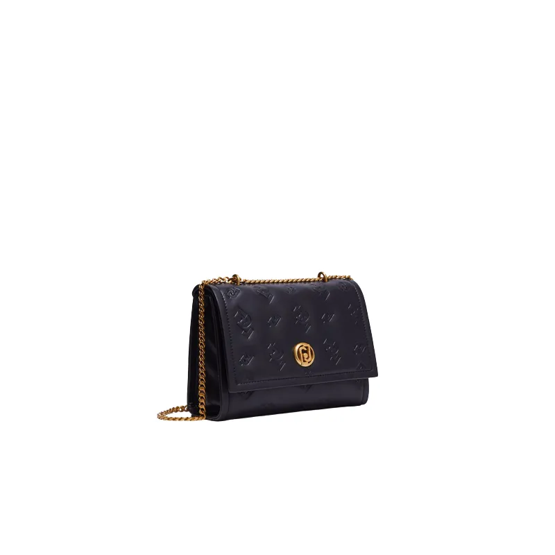 Borsa con pattina e tracolla in catena Liu Jo, nera 2