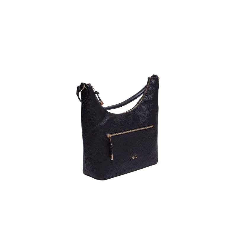 Borsa a spalla con zip frontale Liu Jo, nera 2