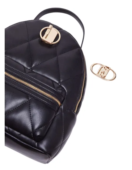 Zaino donna Liu Jo trapuntato con tasca frontale, nero