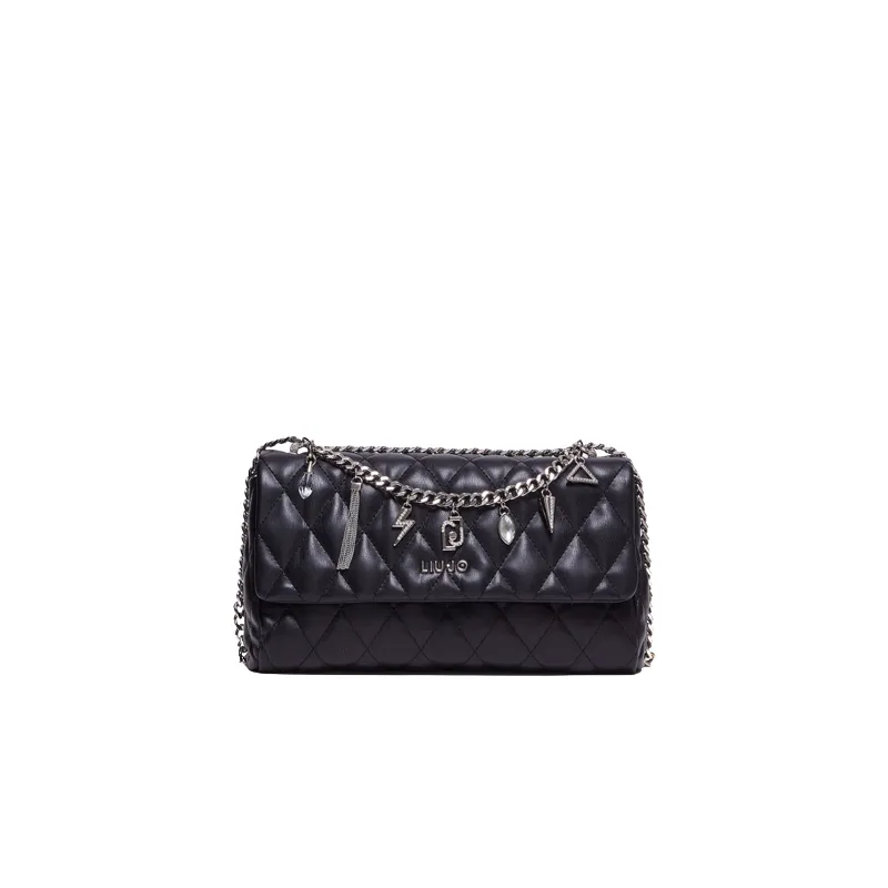 Liu Jo Quilted bag with chain strap and charms, black
