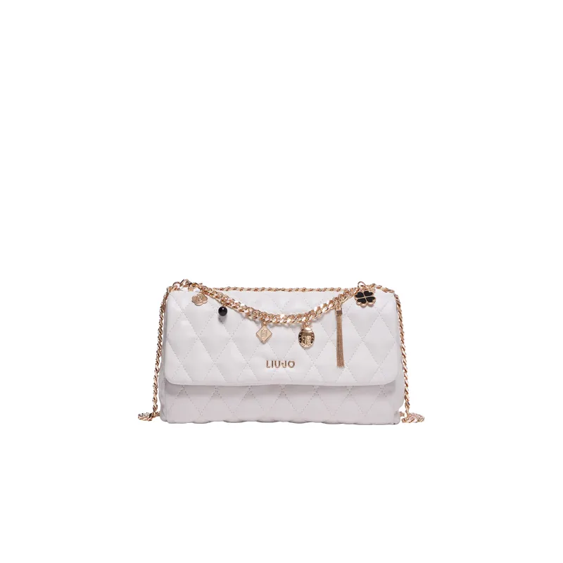 Borsa donna con pattina e accessorio in catena Liu Jo,...