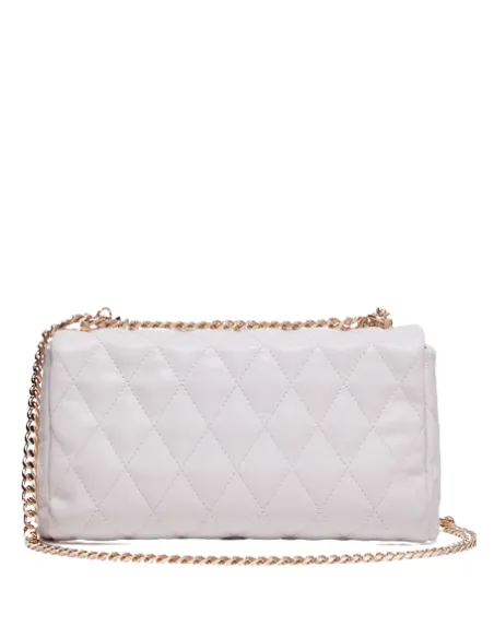 Liu Jo Quilted bag with chain strap and charms, ivory