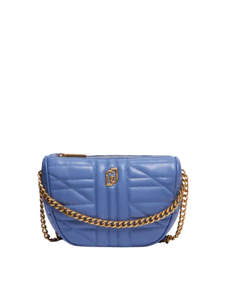 Quilted ladies' bag with adjustable shoulder strap, light blue