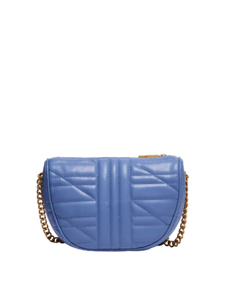 Quilted ladies' bag with adjustable shoulder strap, light blue