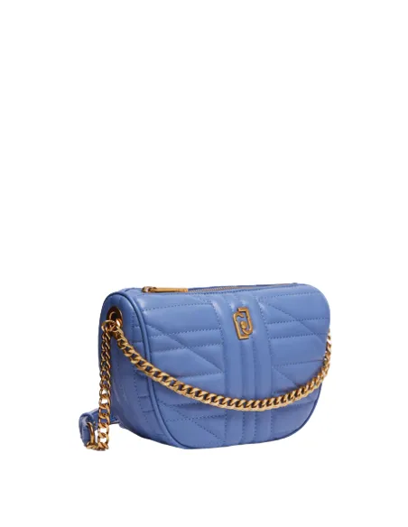 Quilted ladies' bag with adjustable shoulder strap, light blue