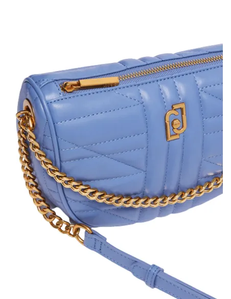 Quilted ladies' bag with adjustable shoulder strap, light blue