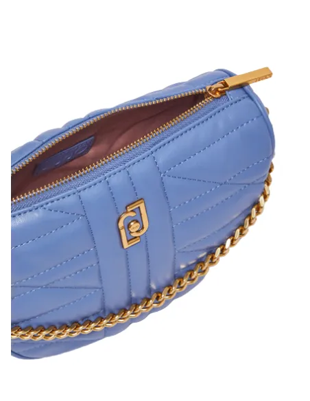 Gesteppte Damentasche mit verstellbarem Schulterriemen, hellblau