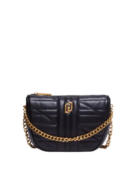 Quilted ladies' bag with adjustable shoulder strap, black