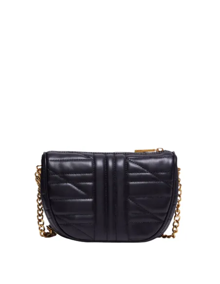 Quilted ladies' bag with adjustable shoulder strap, black