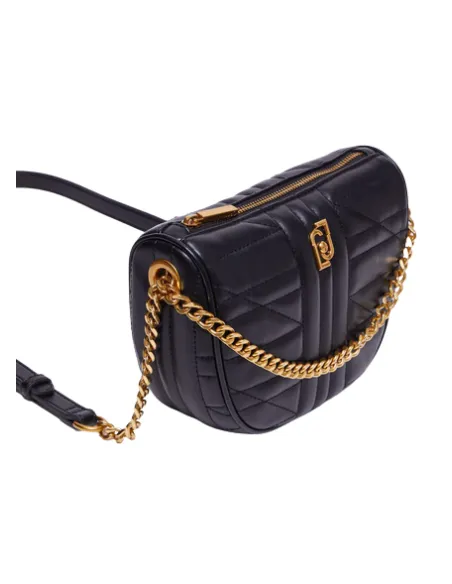 Quilted ladies' bag with adjustable shoulder strap, black